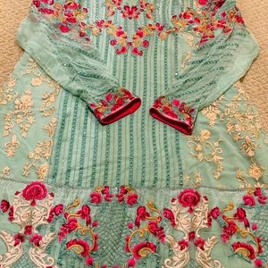 Gorgeous embroided shirt with tulip by Mina Hasan